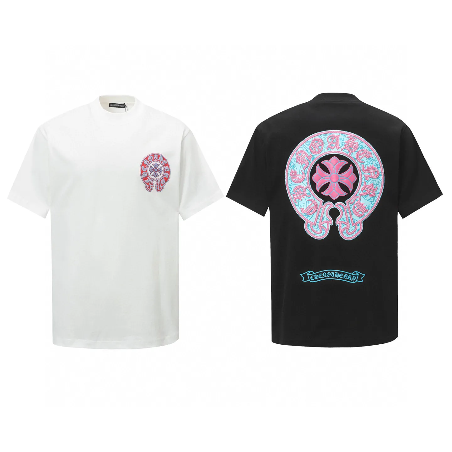 🅿️170 Chrome hearts ch Chrome hearts horseshoe painted foam short-sleeved T-shirt. Large version. Loose and stylish. The difference is the low version, the slim version, the upper body and the hips. 100% commitment: top quality, not fast food. The highest version on the market. Top quality, 280g, 26 custom-dyed double yarn cotton, same style for men and women, complete with three standards. Color: black, white Size: XS-L